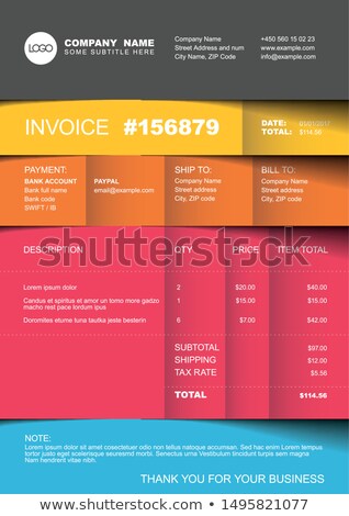 Stockfoto: Invoice Template - Pink Striped Version