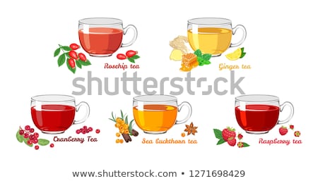 Stockfoto: Colorful Hot Sea Buckthorn Tea With Ginger And Honey