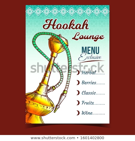 Stock foto: Hookah Lounge Bar Exclusive Menu Poster Vector