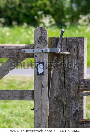 Stok fotoğraf: Latched Wooden Gate In Rural England