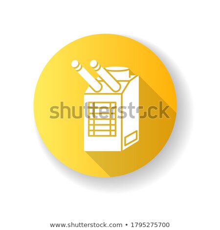 Zdjęcia stock: Spot Cooler Yellow Flat Design Long Shadow Glyph Icon