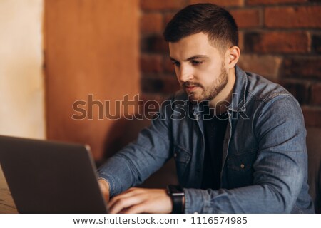 Сток-фото: Man Using Laptop Computer On A Tram