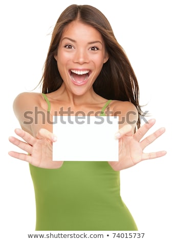 [[stock_photo]]: Young Asian Woman Hand Showing Blank Sign