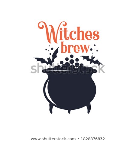 Foto stock: Halloween Witch With Cauldron