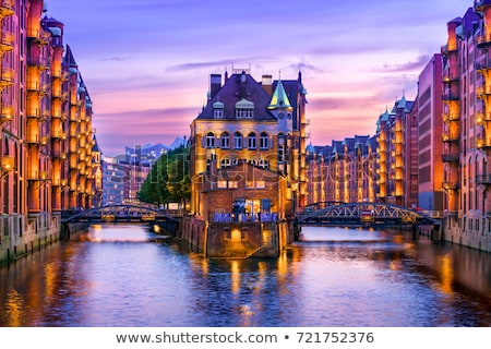 ストックフォト: Speicherstadt In Hamburg By Night