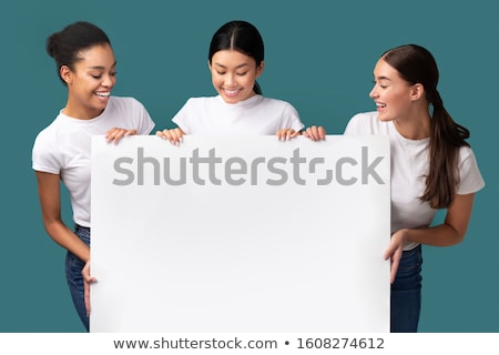 Stok fotoğraf: Three Girls With Empty Board