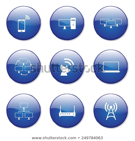 Foto stock: Telecom Communication Blue Vector Button Icon Design Set 2