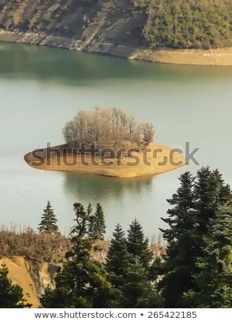 Stock fotó: Plastiras Lake In Central Greece - Painting Effect