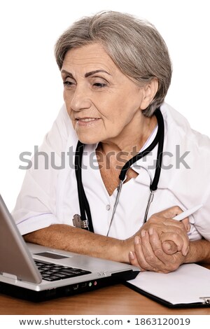 Stock photo: Doctor Woman With Cup For Analysis