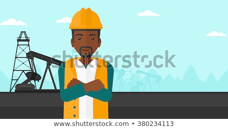 Stockfoto: Cnfident Oil Worker Vector Illustration