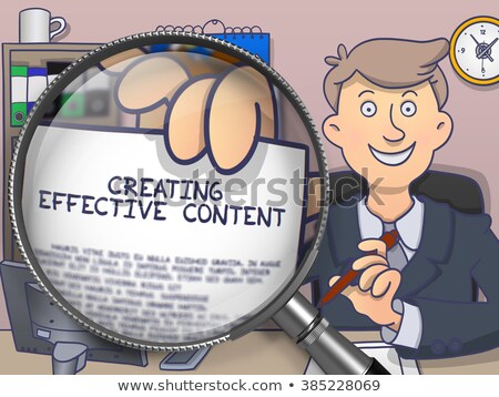 Imagine de stoc: Content Marketing Through Magnifier Doodle Concept