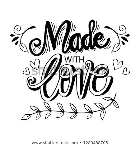 Foto stock: Love Hand Lettering Handmade Calligraphy