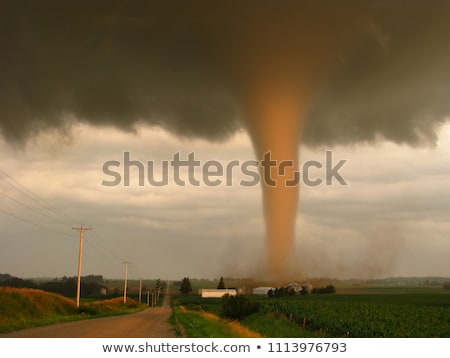 Stok fotoğraf: Tornado In Farm Scene