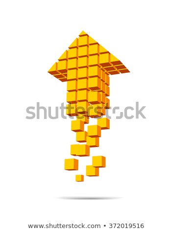 Сток-фото: Upload Arrow Made Of Red Cubes 3d