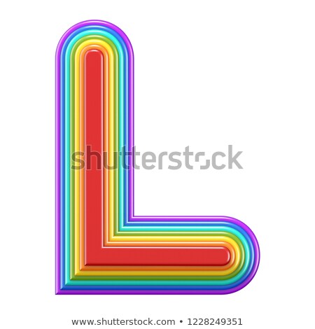 Stok fotoğraf: Concentric Rainbow Font Letter L 3d