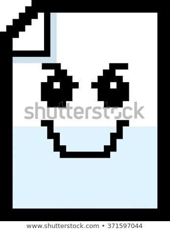 Stockfoto: Evil 8 Bit Cartoon Paper