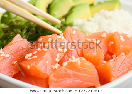 Stok fotoğraf: Poke Bowl With Salmon And Vegetables