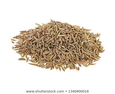 Stock foto: Cumin Whole Over White Background