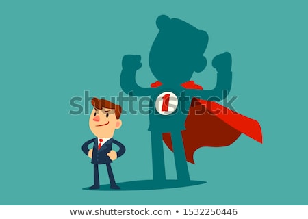 Stock photo: Businessman Standing In Front Of A Strong Hero Vision