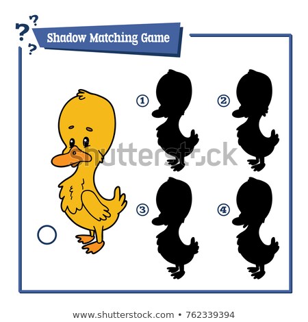 Stock foto: Find Correct Shadow The Cute Cartoon Duck Educational Game For Kids Vector