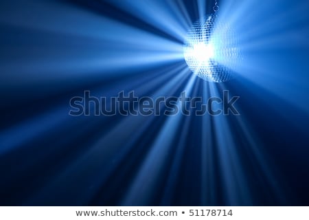 Zdjęcia stock: Sparkling Disco Ball On Blue Burst Background