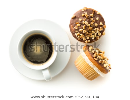 Foto stock: Nut Cake With Coffee Isolated On White Background