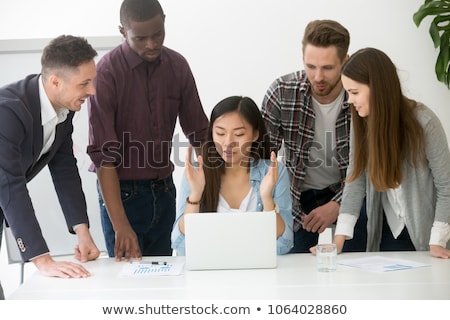 Zdjęcia stock: Team Problem Solving At Laptop Computer