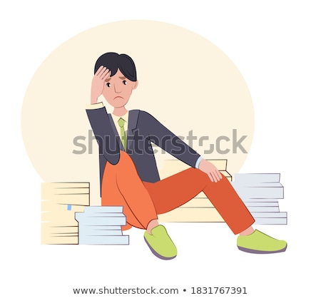 Stock photo: Vector Silhouette - Dismissed From Work Young People