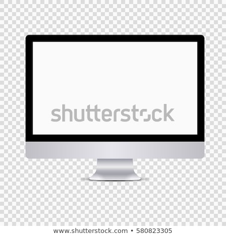 Stok fotoğraf: Computer Screen Monitor Isolated On White Background Vector Illustration