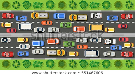 Stockfoto: The Map With Driving Directions Top View