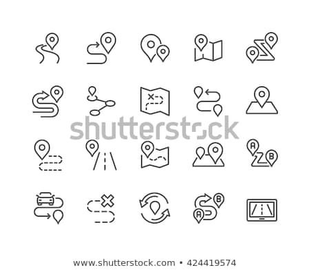 Stock photo: Map With Pointer Line Icon