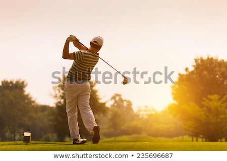 Foto stock: Golf At Sunset