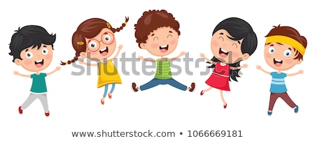 Stock foto: School Children - Characters Of Happy Boy And Girl