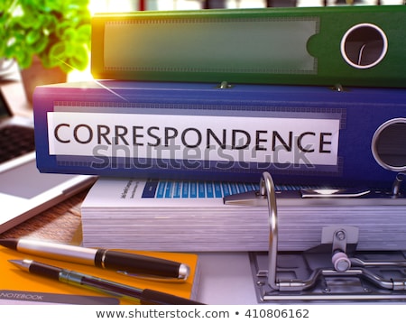 [[stock_photo]]: Correspondence On Binder Blurred Image 3d