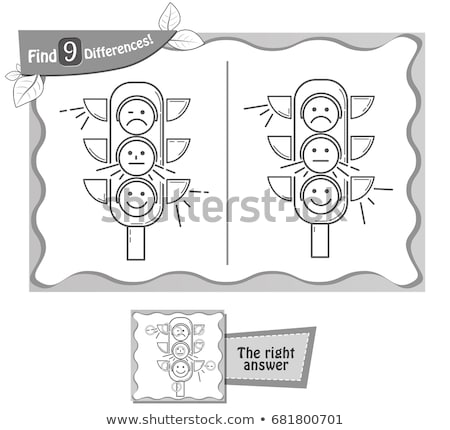 Stockfoto: Game Find 9 Differences Traffic Light