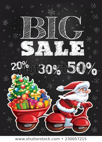 Zdjęcia stock: Big Sale Christmas Chalkboard Card