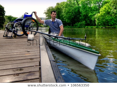 Foto stock: Disabled Rower