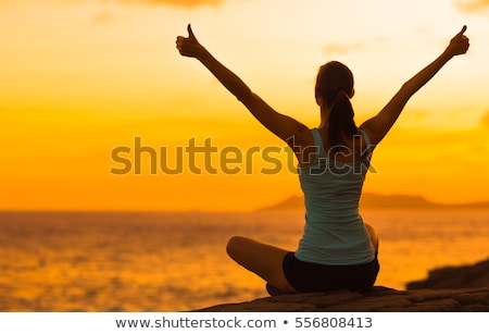 Stock fotó: Strong Young Fitness Woman Meditate
