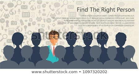 Stockfoto: Find The Right Person For The Job Concept Hiring And Recruiting New Employees Flat Vector Design