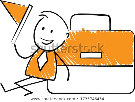 Stock photo: Boy With Office Symbol Concept And Flag