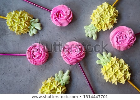 Stock photo: Cool Sweet Meringues In The Roses Form