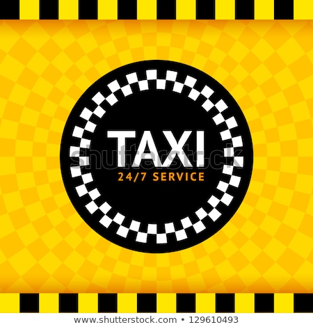 Zdjęcia stock: Taxi Service With Yellow Retro Cab Vector Illustration