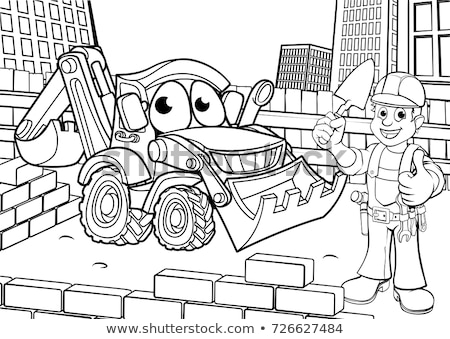 Stock photo: Trowel Construction Site Cartoon Builder Handyman