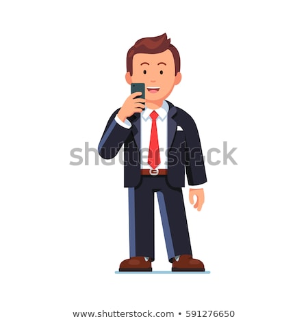 ストックフォト: Photo Of Happy Executive Manager In Suit Holding Cell Phone For