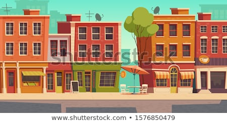 Foto stock: Roadside Cafe Design Flat