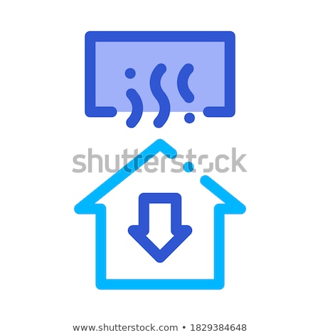 Stock foto: Temperature Loss House Window Arrow Down Vector