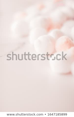 Foto stock: Organic Cotton Balls Background For Morning Routine Spa Cosmeti