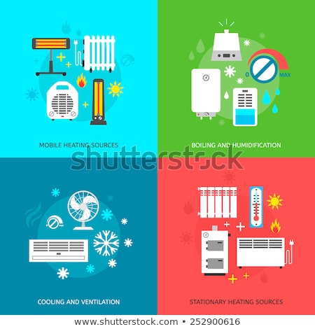 Stock fotó: Electronic Fan Heater Heating Equipment Vector