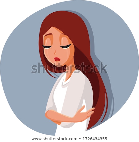 Zdjęcia stock: Grief Young Sad Unhappy Woman Or Teen Grieving Crying Tears