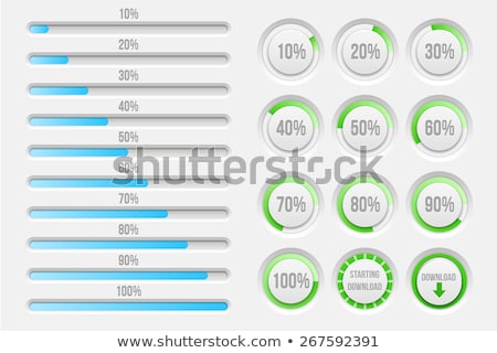 Foto stock: Set Of Green Vector Progress Icons